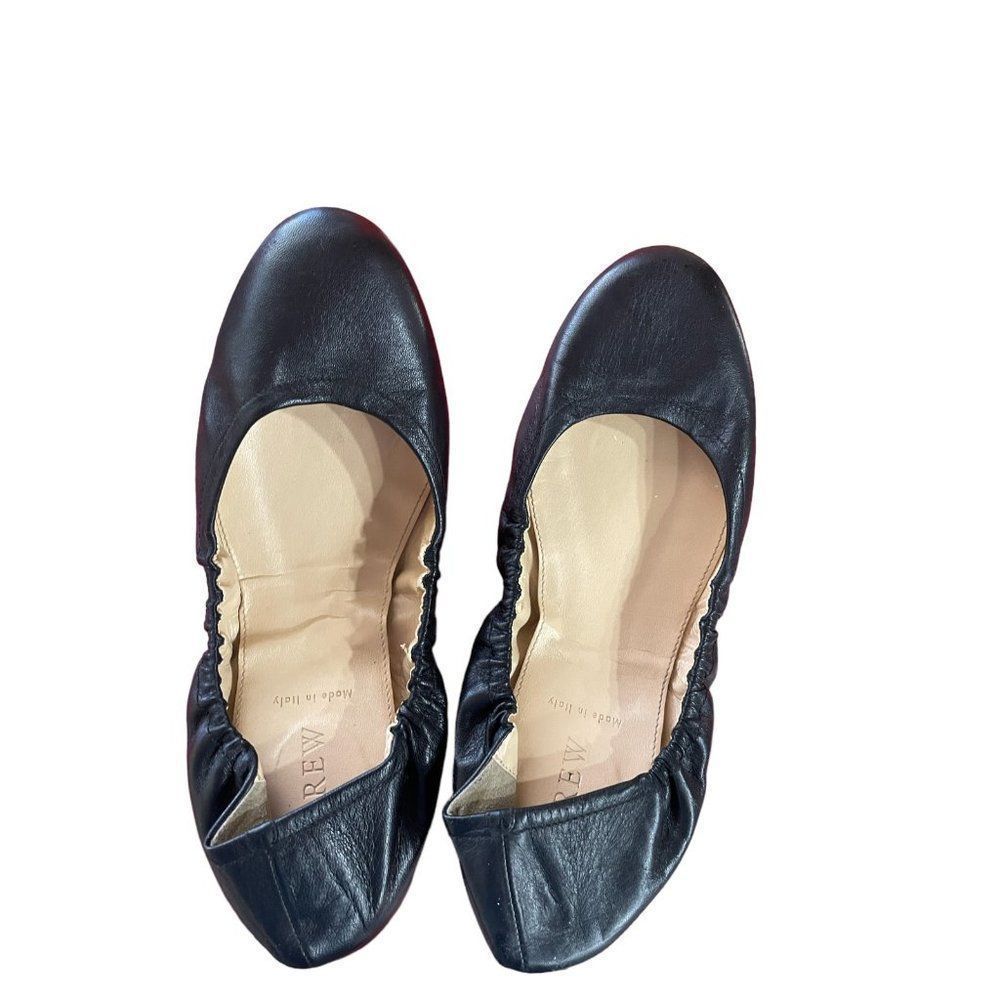 J. Crew Black Leather Ballet Flats Size 7.5 - Picture 2 of 6